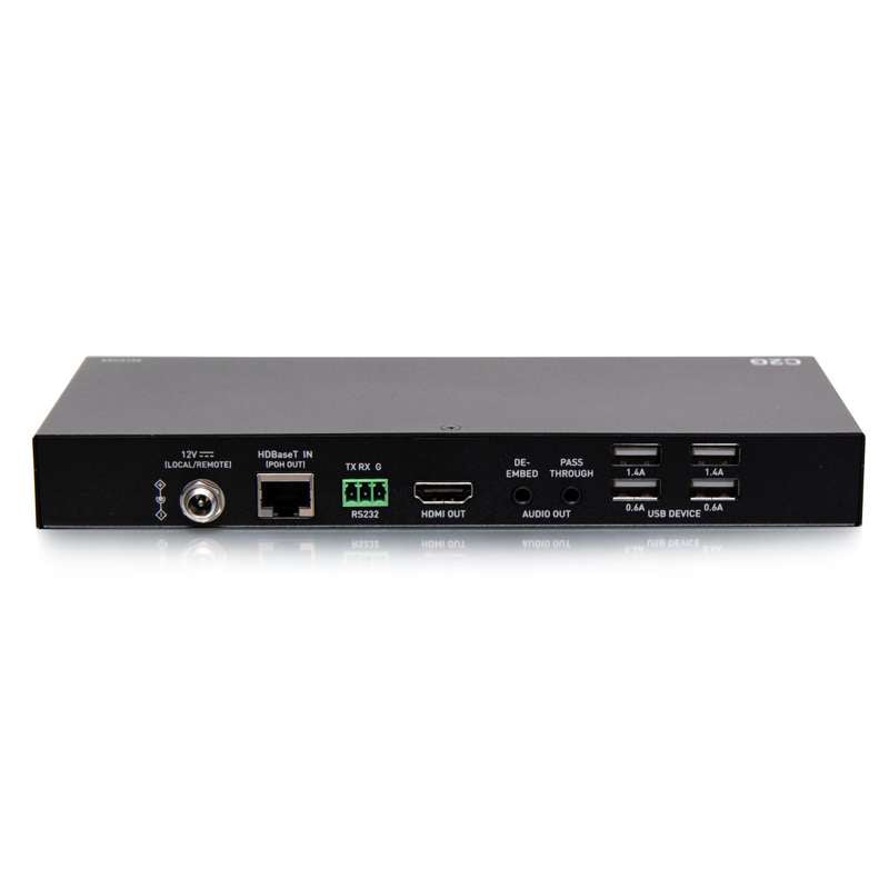 Cables To Go HDMI HDBaseT + VGA, 3.5mm, and USB-B to A over Cat Extender Wall Plate Transmitter to Box Receiver - 4K 60Hz