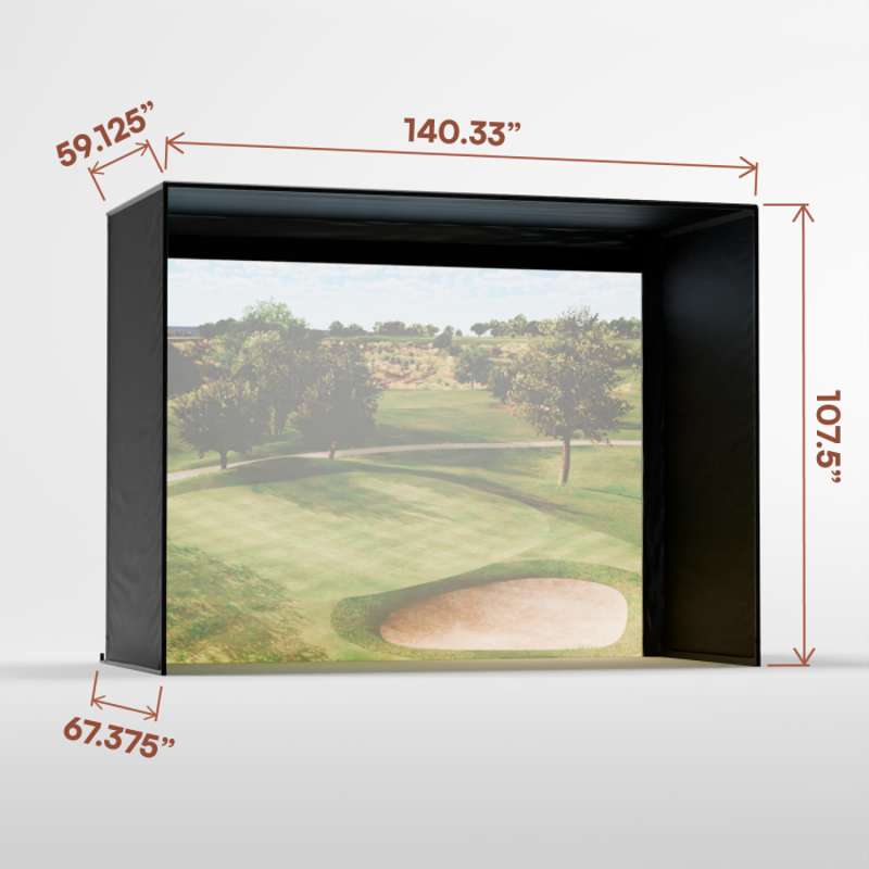 Carl's Place DIY Golf Simulator Enclosure Kit (8′5″ × 11′5″ × 5′) with High‑Contrast Gray Impact Screen