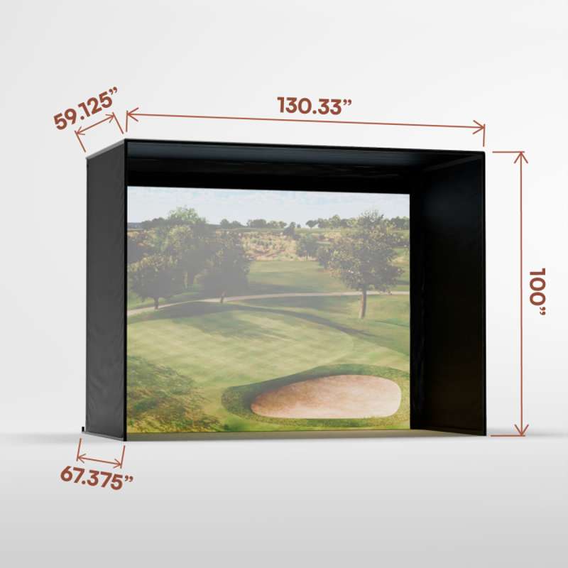 Carl's Place DIY Golf Simulator Enclosure Kit (8′ × 10′5″ × 5′) with Standard Impact Screen