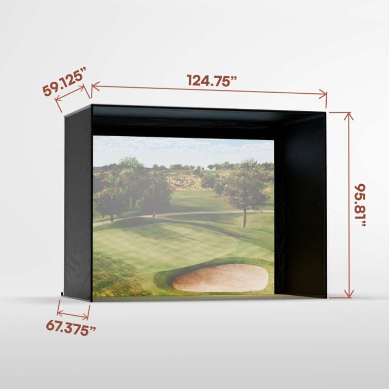 Carl's Place DIY Golf Simulator Enclosure Kit (7′7″ × 10′ × 5′) with Preferred Impact Screen