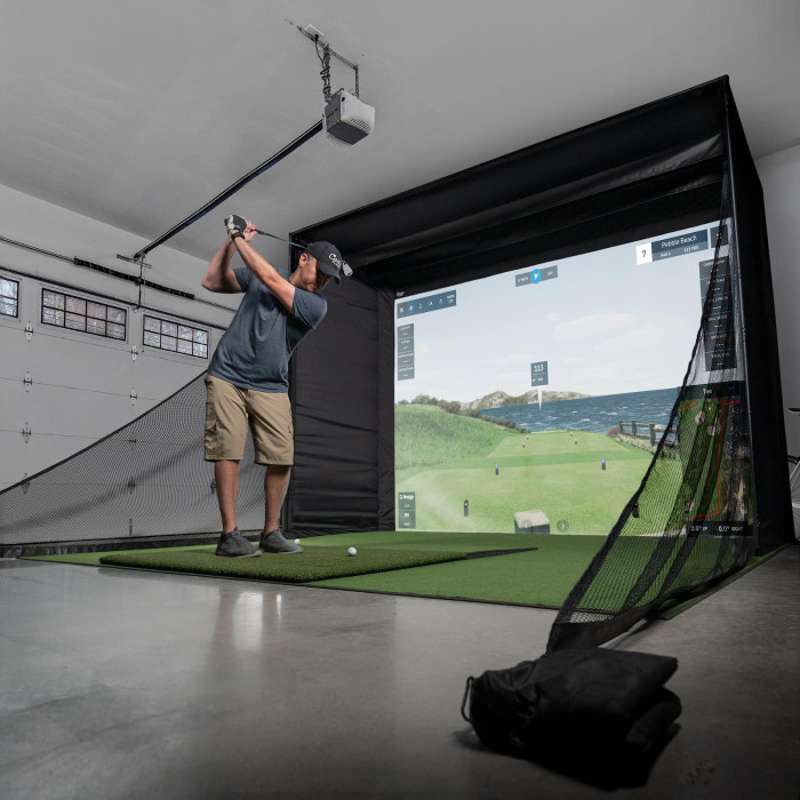 Carl's Place DIY Golf Simulator Enclosure Kit (8′ × 10′5″ × 5′) with Preferred Impact Screen