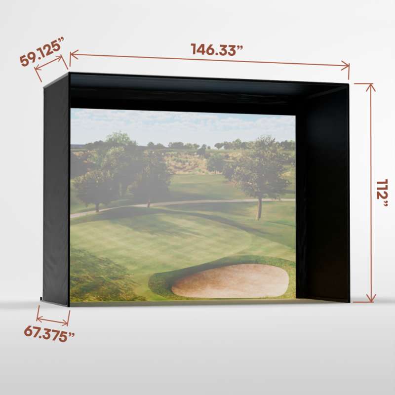 Carl's Place DIY Golf Simulator Enclosure Kit (9′ × 12′ × 5′) with Preferred Impact Screen
