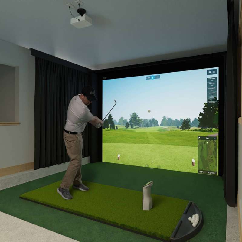 Carl's Place DIY Golf Simulator Enclosure Kit (7′7″ × 13′ × 5′) with Premium Golf Impact Screen