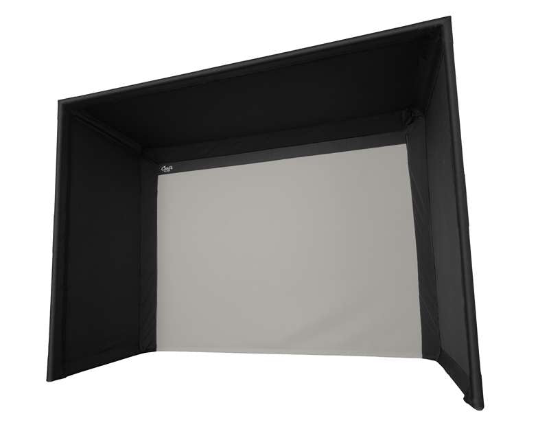 Carl's Place Pro Golf Simulator Enclosure Kit (9' × 12' × 8') with High‑Contrast Gray Premium Golf Screen