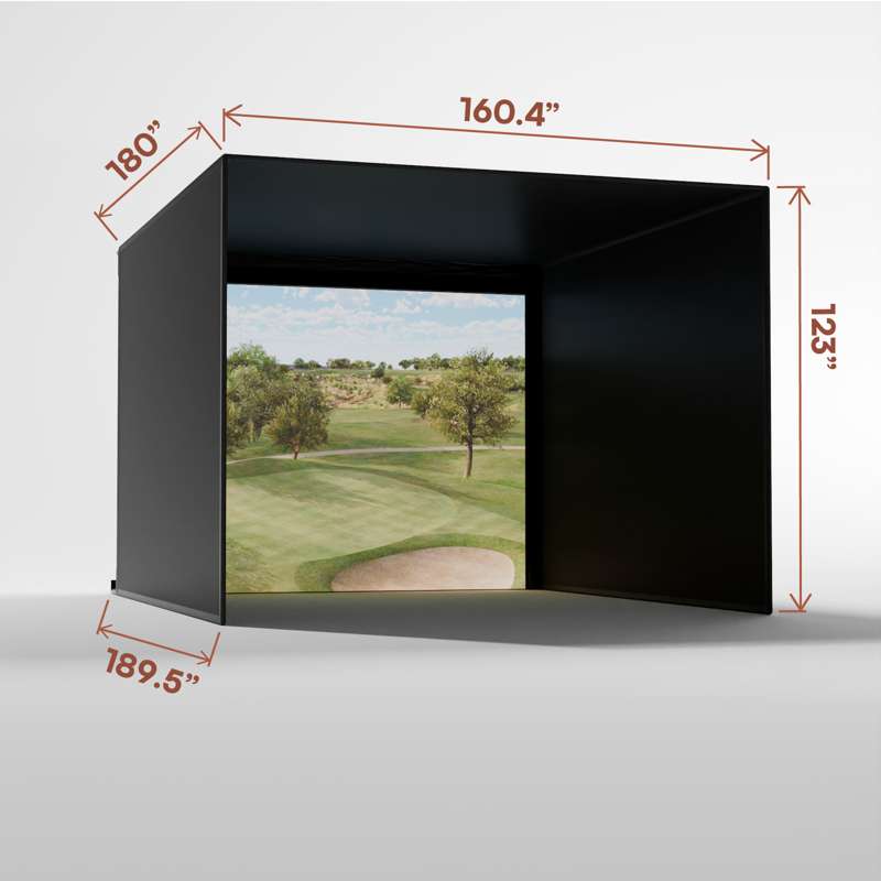 Carl's Place Pro Golf Simulator Enclosure Kit (10' × 13' × 15') with Premium Impact Golf Screen