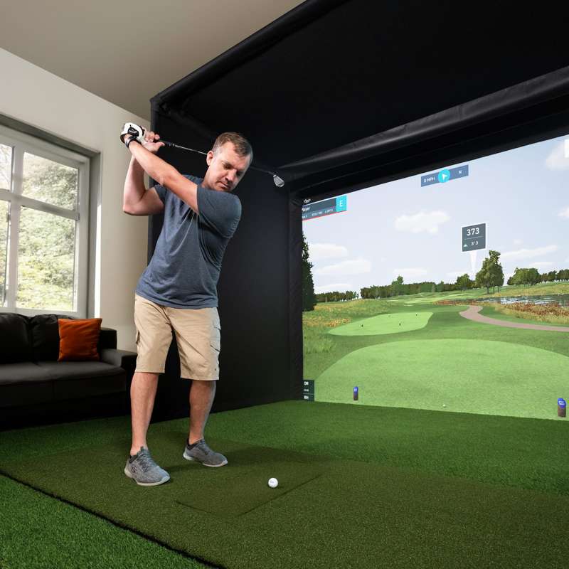 Carl's Place Pro Golf Simulator Enclosure Kit (10' × 13' × 8') with Premium Impact Golf Screen