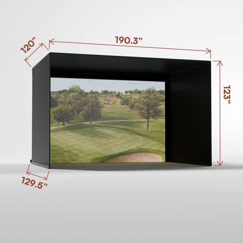 Carl's Place Pro Golf Simulator Enclosure Kit (10' × 15'5" × 10') with Premium Impact Golf Screen