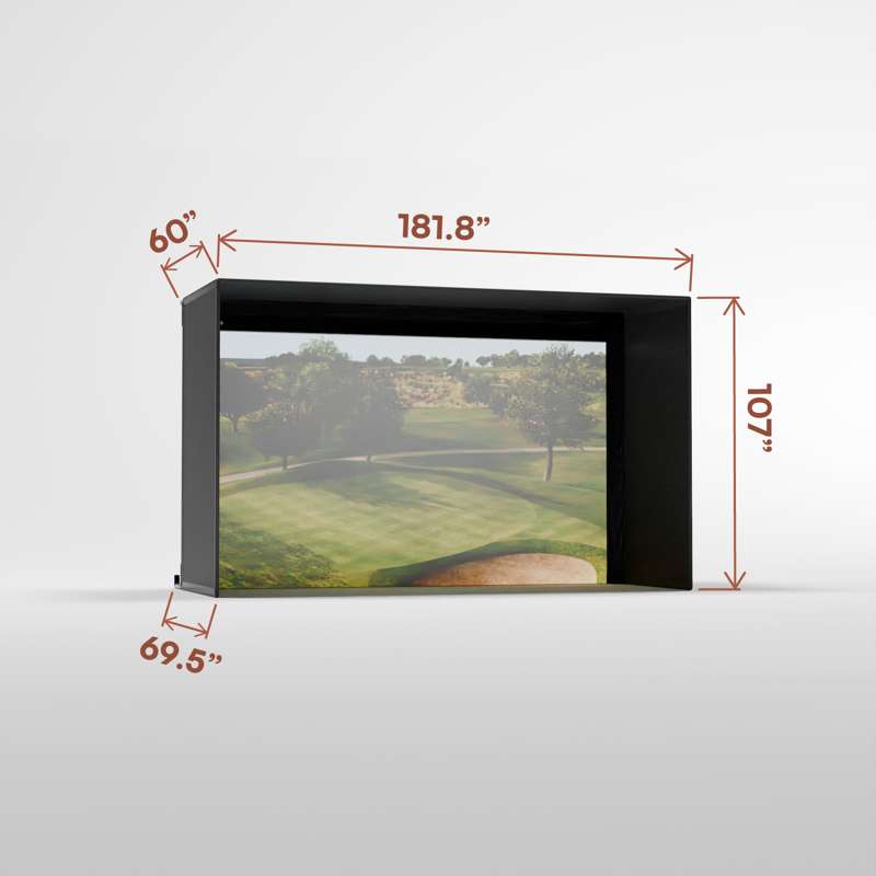 Carl's Place Pro Golf Simulator Enclosure Kit (8'5" × 14'5" × 5') with Premium Impact Golf Screen