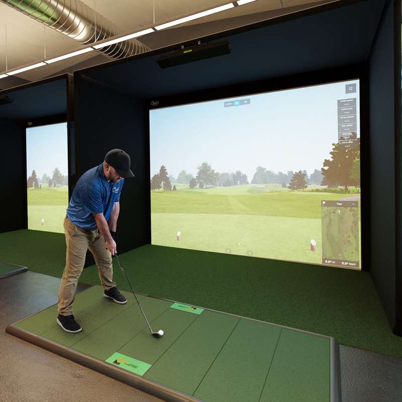 Carl's Place Pro Golf Simulator Enclosure Kit (8'5" × 14'5" × 5') with Premium Impact Golf Screen
