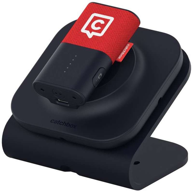 Catchbox Plus System with 4 channel Hub DSP receiver with 1 Cube, 1 Clip incl chargers, Standard - Red