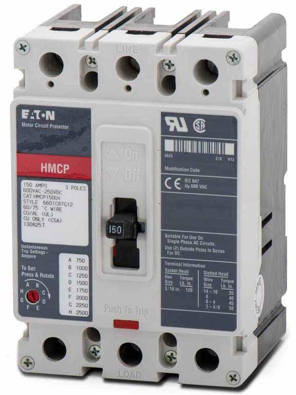 HMCP150U4 | Eaton Series C 150A 3-Pole Motor Circuit Protector Breaker