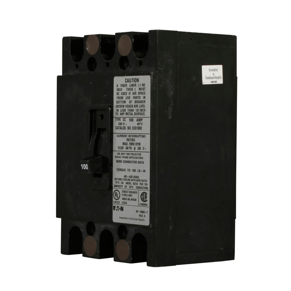 Eaton CC3225X 225A 3-Pole BR Main Breaker Kit for Modular Metering Systems
