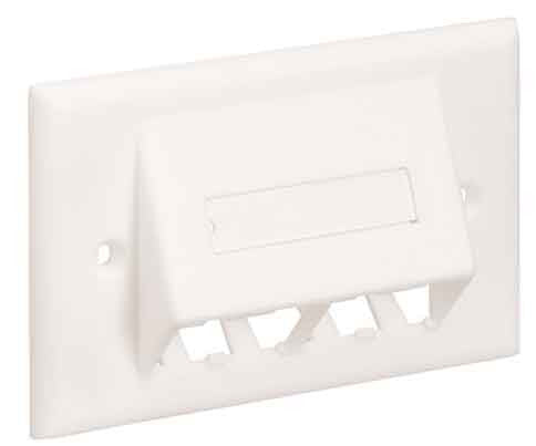 4-PORT Sloped Horizontal With Labels, Off White