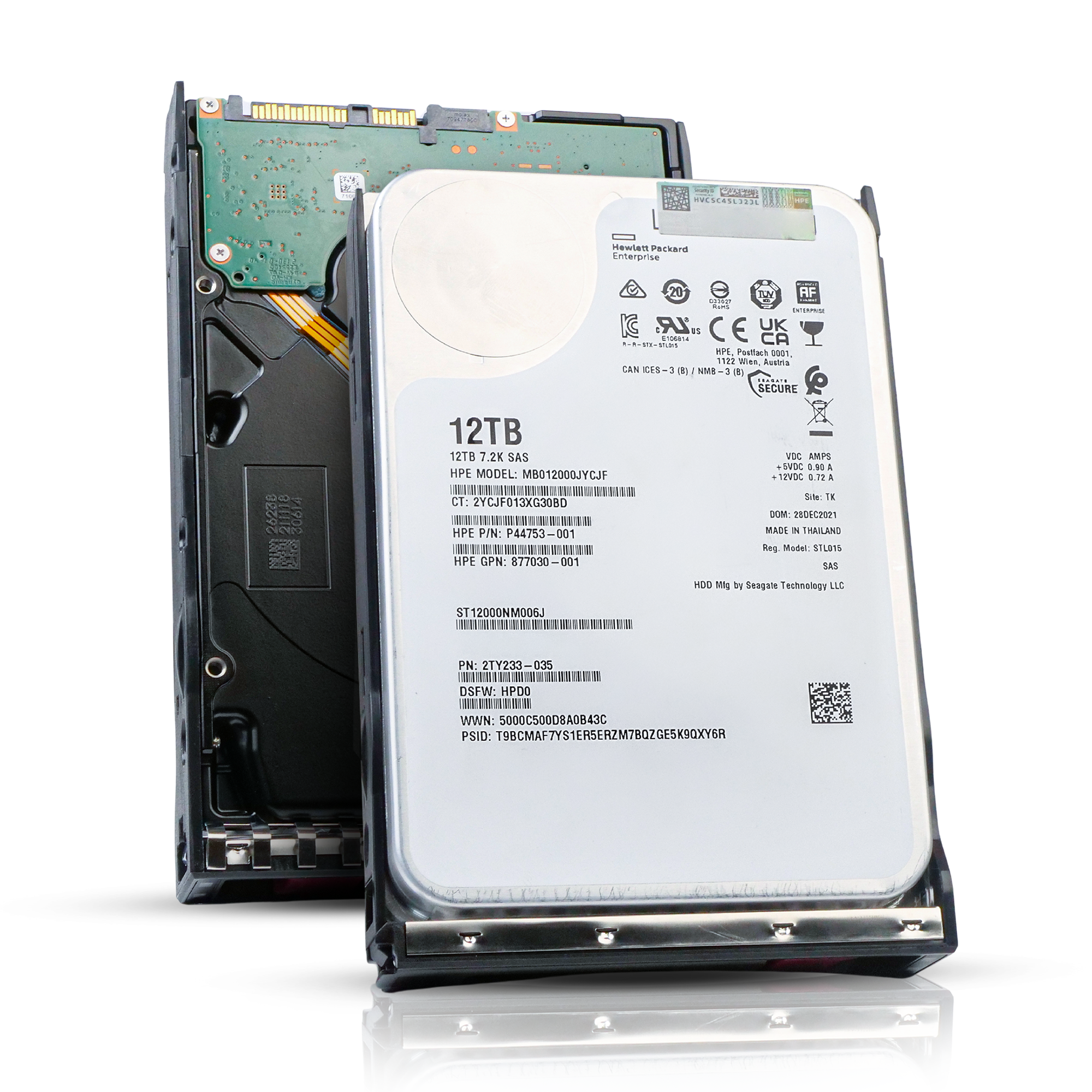 HP Generation 11 P44753-001 MB012000JYCJF 12TB 7.2K RPM SAS 12Gb/s 512e 256MB 3.5in Refurbished HDD