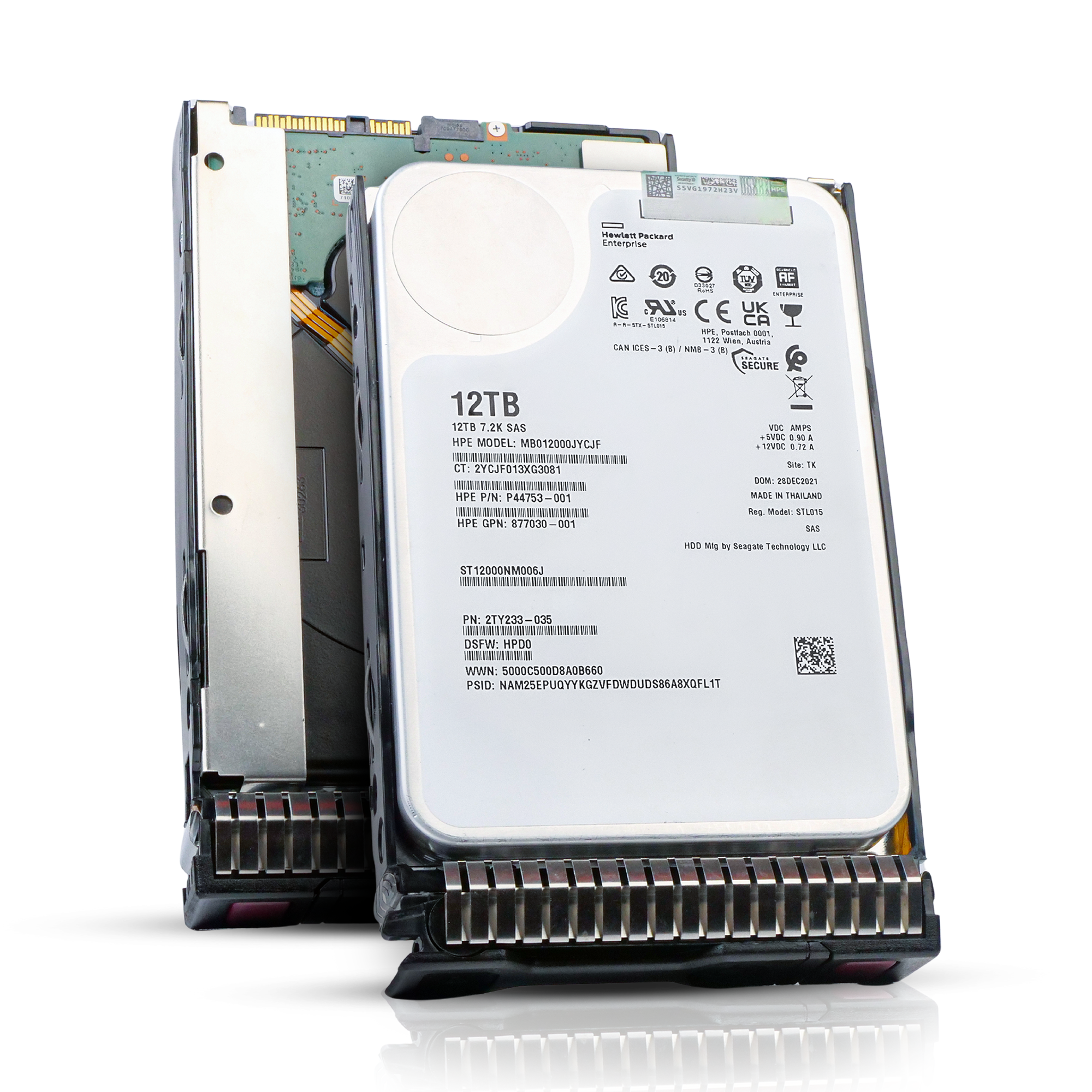 HP Generation 8 P44753-001 MB012000JYCJF 12TB 7.2K RPM SAS 12Gb/s 512e 256MB 3.5in Refurbished HDD
