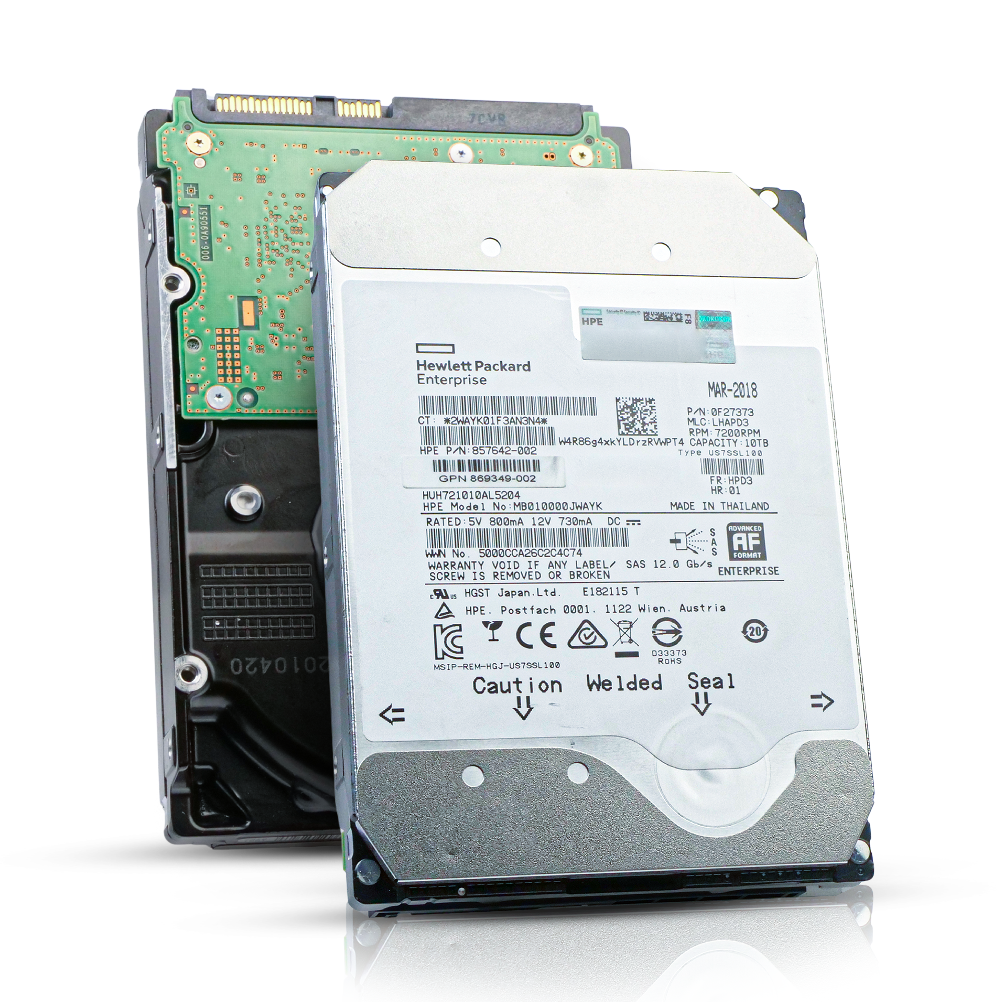HP/HGST Ultrastar He10 HUH721010AL5204 0F27373 10TB 7.2K RPM SAS 12Gb/s 512e 256MB 3.5in Refurbished HDD