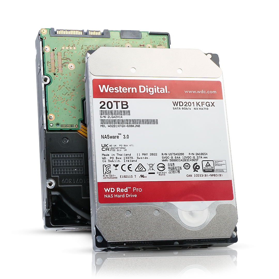 Western Digital Red Pro WD201KFGX 20TB 7.2K RPM SATA 6Gb/s 512e 512MB 3.5in Refurbished HDD