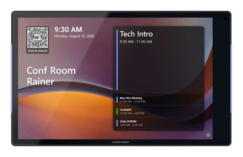 Crestron 10.1 in. Room Scheduling Touch Screen, Black