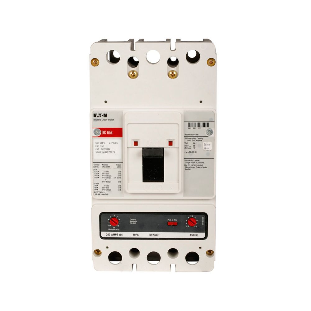 Eaton DK2250W Series C 250A 2-Pole Molded Case Circuit Breaker K-Frame