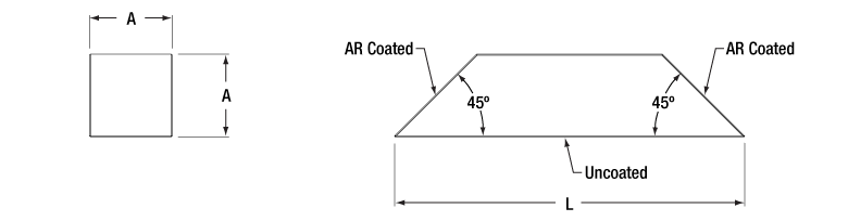 T-PS992-A - Dove Prism, 15 mm, N-BK7, ARC: 350 - 700 nm