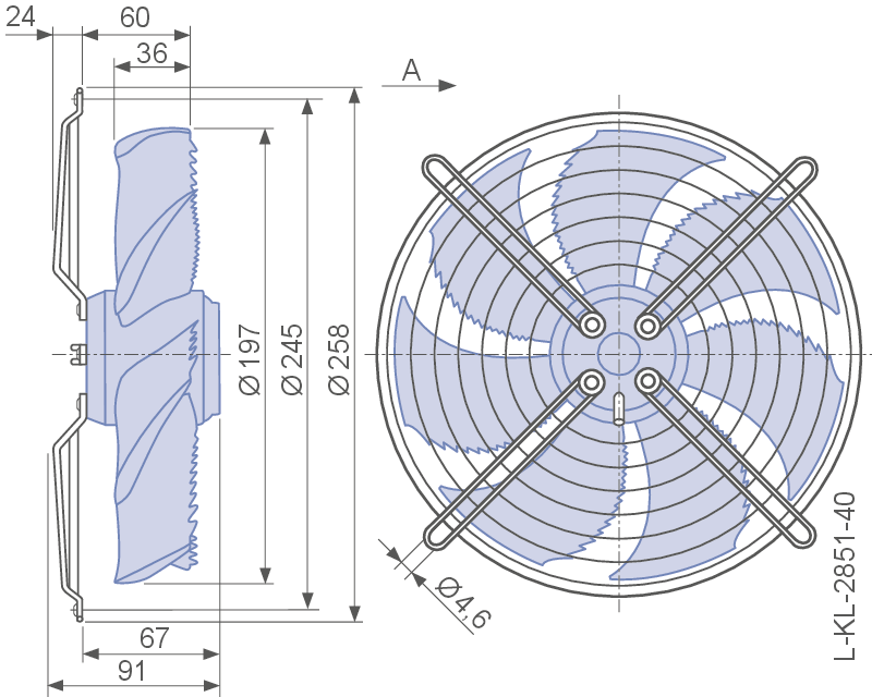 FN025-6IK.OE.V7 MK074-6IK.09.L  ZIEHL-ABEGG Axial Fan 0.23kW 200/277V 1.65/1.2A 3000rpm