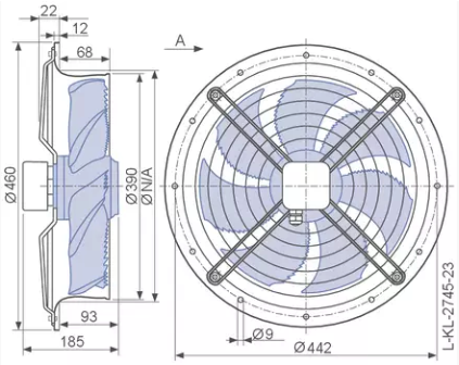 FN035-6EL.0C.A7P2 ZIEHL-ABEGG Axial Fan  0.085kW 230V 0.39A  930rpm