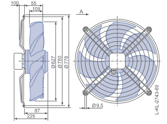 FN056-6EW.4I.A7P2  ZIEHL-ABEGG Axial Fan 0.66kW 230V 3A 860rpm