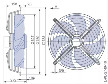FN063-SDW.4M.A7P1  ZIEHL-ABEGG Axial Fan 0.69/0.48kW 3/400V 1.25/0.78A 900/690rpm