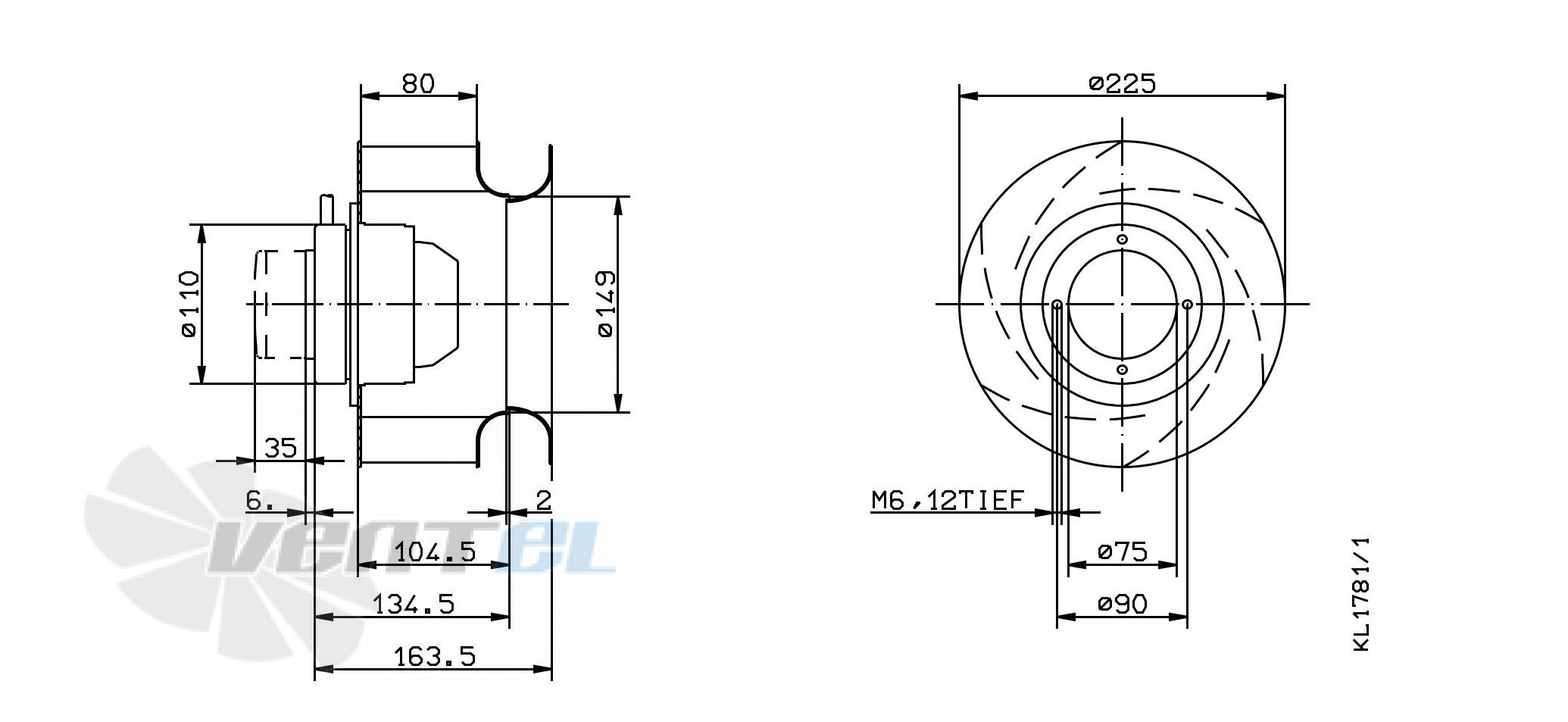 RH22M-2DK.1B.1R ZIEHL-ABEGG centrifugal fan  3-400V 60HZ