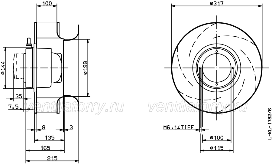 Brand new RH31M-2DK.3I.1R ZIEHL-ABEGG centrifugal fan 3-230-400V 0.9kW 1.55A 2730rpm