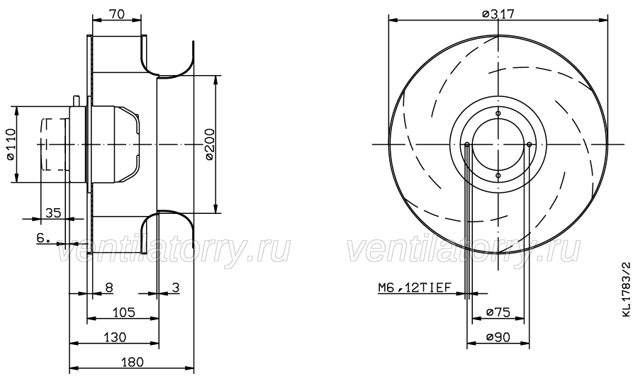 Brand new RH31M-VDK.2A.2R ZIEHL-ABEGG centrifugal fan 3-400V 50HZ