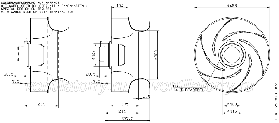 Brand new RH45G-4DK.4I.2R  ZIEHL-ABEGG centrifugal fan 3-400V 50HZ