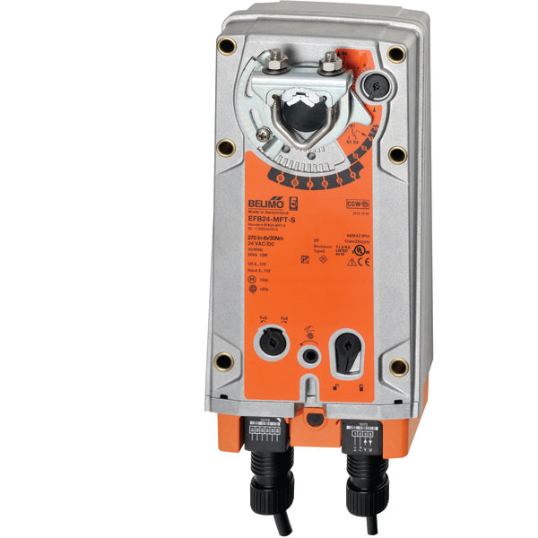 EFB24-MFT-S | Belimo Programmable Spring Return Damper Actuator 270 In Lb With Auxiliary Switches 24V