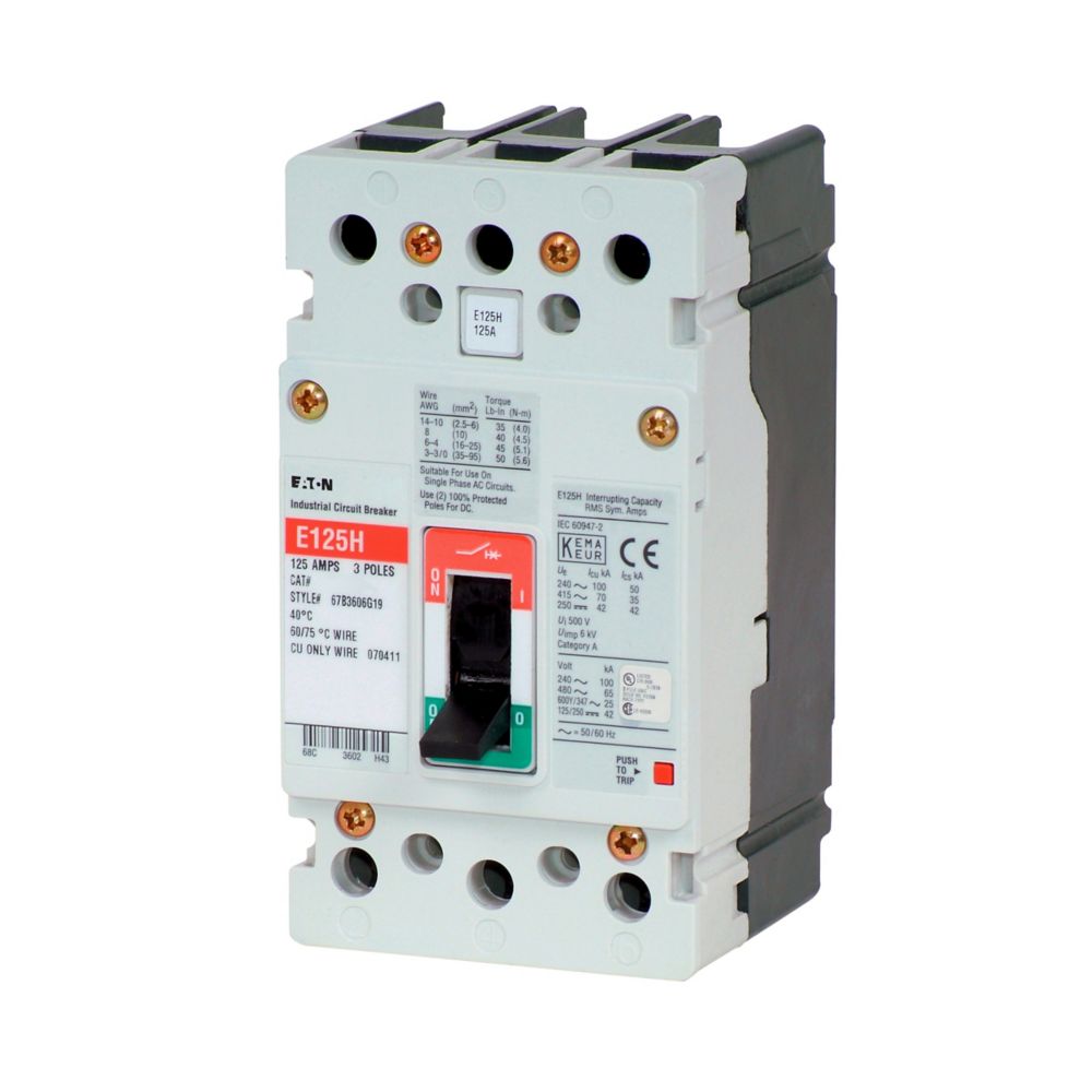 Eaton EGH3020FFB Series G 20A 3-Pole Molded Case Circuit Breaker Bolt-On