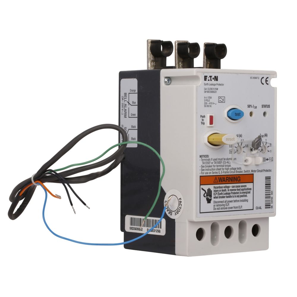 Eaton ELEBE3125G Series G 125A Earth Leakage Module 3-Pole 230–415V MCCB Accessory