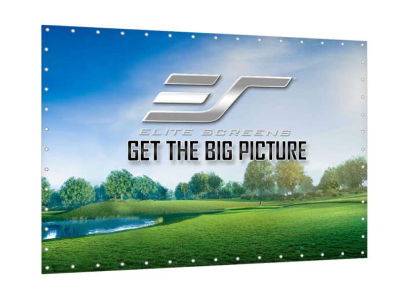 Elite Screens GolfSim DIY, Do-it-Yourself ImpactWhite 1145 Golf Impact Screen Material, Includes Metal Grommets, 118.1" x 96.5", Folded Packing