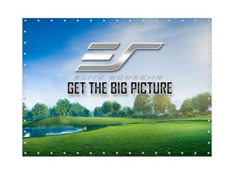 Elite Screens GolfSim DIY, Do-it-Yourself ImpactWhite 360 Golf Impact Screen Material, Velvet Border with Metal Grommets, 118.1" x 96.5", Folded Packing