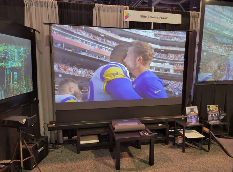 Elite Screens Kestrel Tab-Tension DarkUST Series, 120-inch Diag. 16:9 Electric Screen, DarkUST Material
