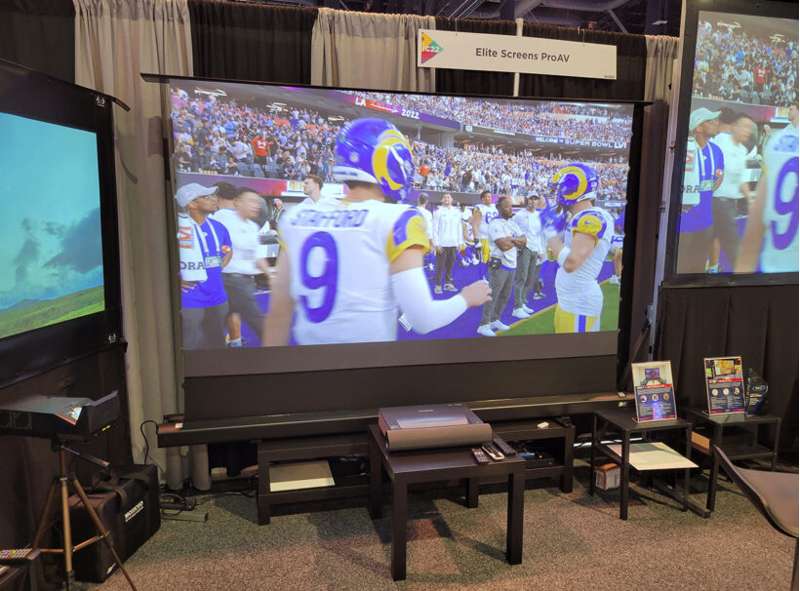 Elite Screens Kestrel Tab-Tension DarkUST Series, 120-inch Diag. 16:9 Electric Screen, DarkUST Material