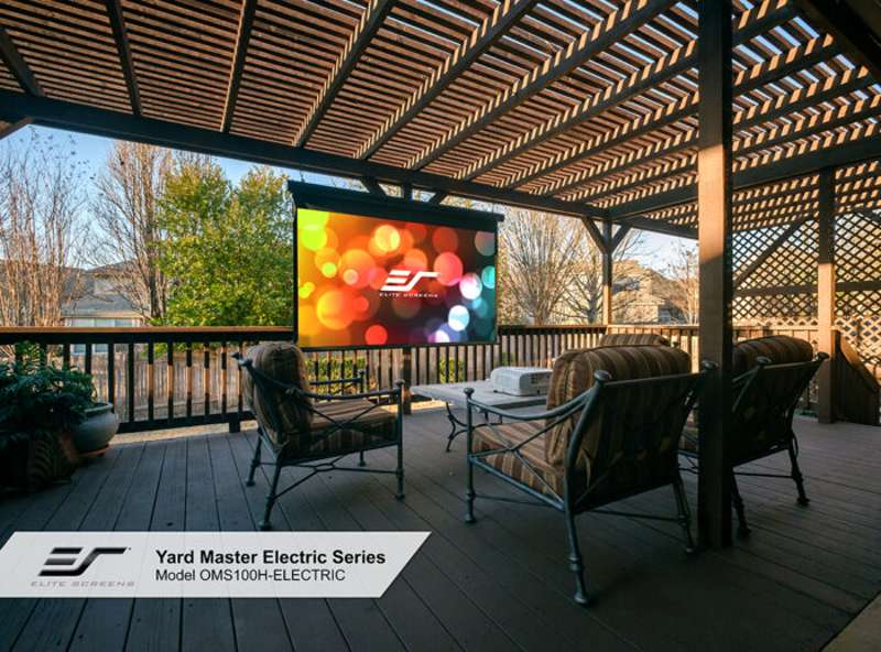 Elite Screens Yard Master Electric Series, 165-inch Diag., 16:9 Electric Screen, MaxWhite Material