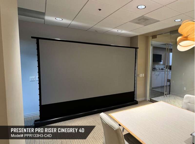 Elite Screens Presenter Pro Riser CineGrey 4D Series, 150-inch Diag. 16:9 Electric Screen, CineGrey 4D Material