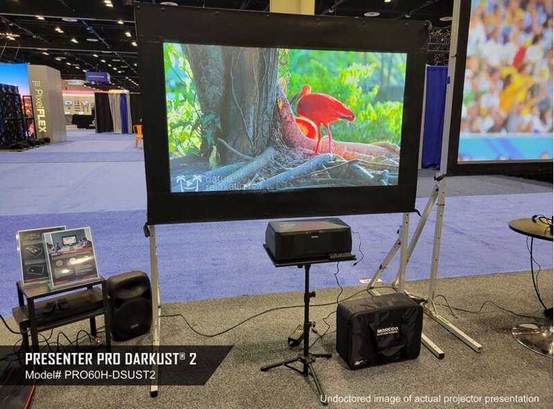 Elite Screens Presenter Pro CLR 2 Series, 123-inch Diag. 16:9 Portable Screen, Ceiling Light Rejecting (CLR)2 Material