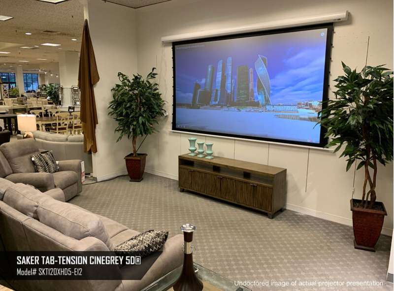 Elite Screens Saker Tab-Tension CineGrey 5D Series, 120-inch Diag. 16:9 Electric Screen, CineGrey 5D Material