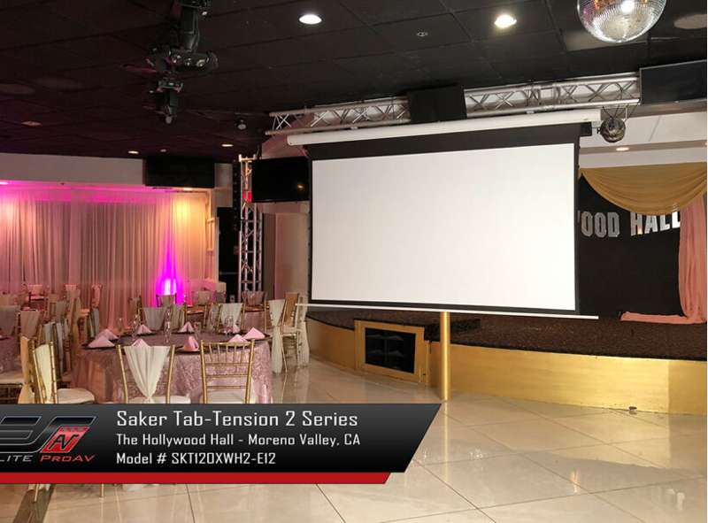 Elite Screens Saker Tab-Tension 2 Series, 135-inch Diag. 16:9 Electric Screen, CineWhite Material