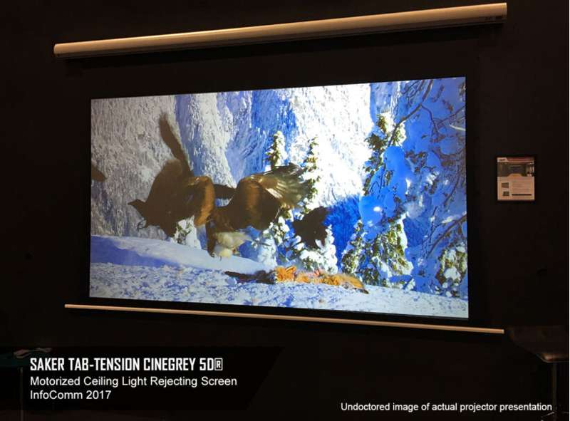 Elite Screens Saker Tab-Tension CineGrey 5D Series, 180-inch Diag. 16:9 Electric Screen, CineGrey 5D Material