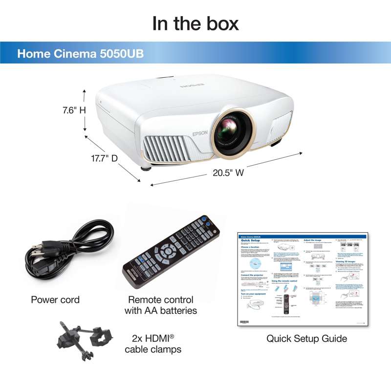 Epson Home Cinema 5050UB 4K Pro-UHD 3-Chip HDR Projector