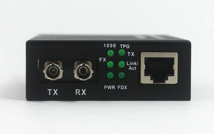Media Converter ST Singlemode 10/100/1000 Base-T/TX to 1000 Base-FX 2km