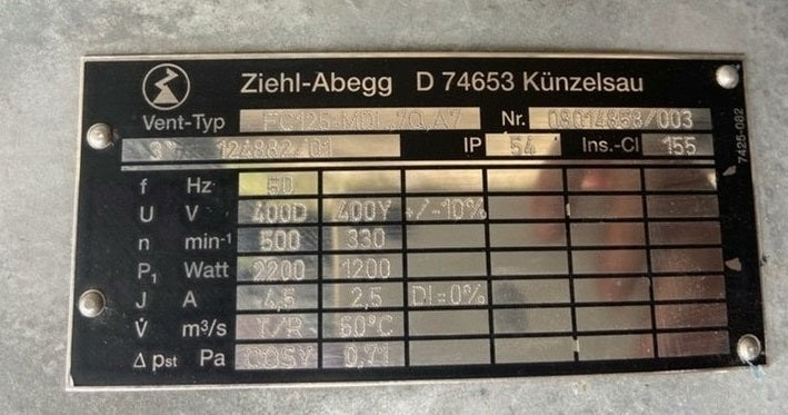 FC125-MDL.7Q.A7 ZIEHL-ABEGG Axial Fan