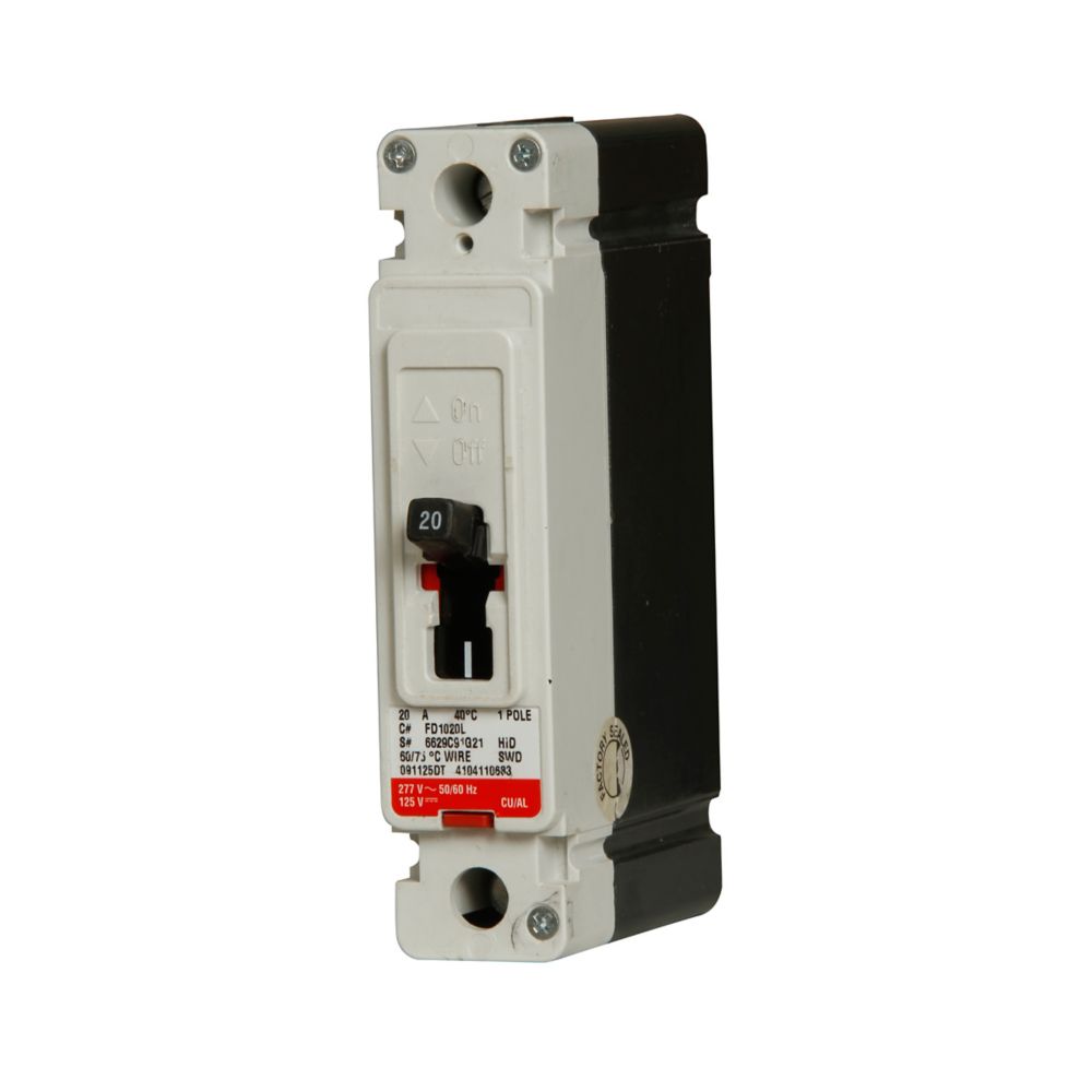 FD1040L | Eaton 1-Pole 40A 347V Thermal Magnetic Molded Case Circuit Breaker