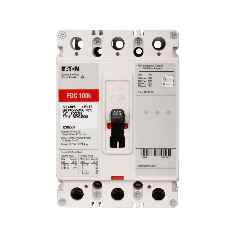 Eaton FDC3100 Series C 100A 3-Pole Molded Case Circuit Breaker for Industrial Power Distribution